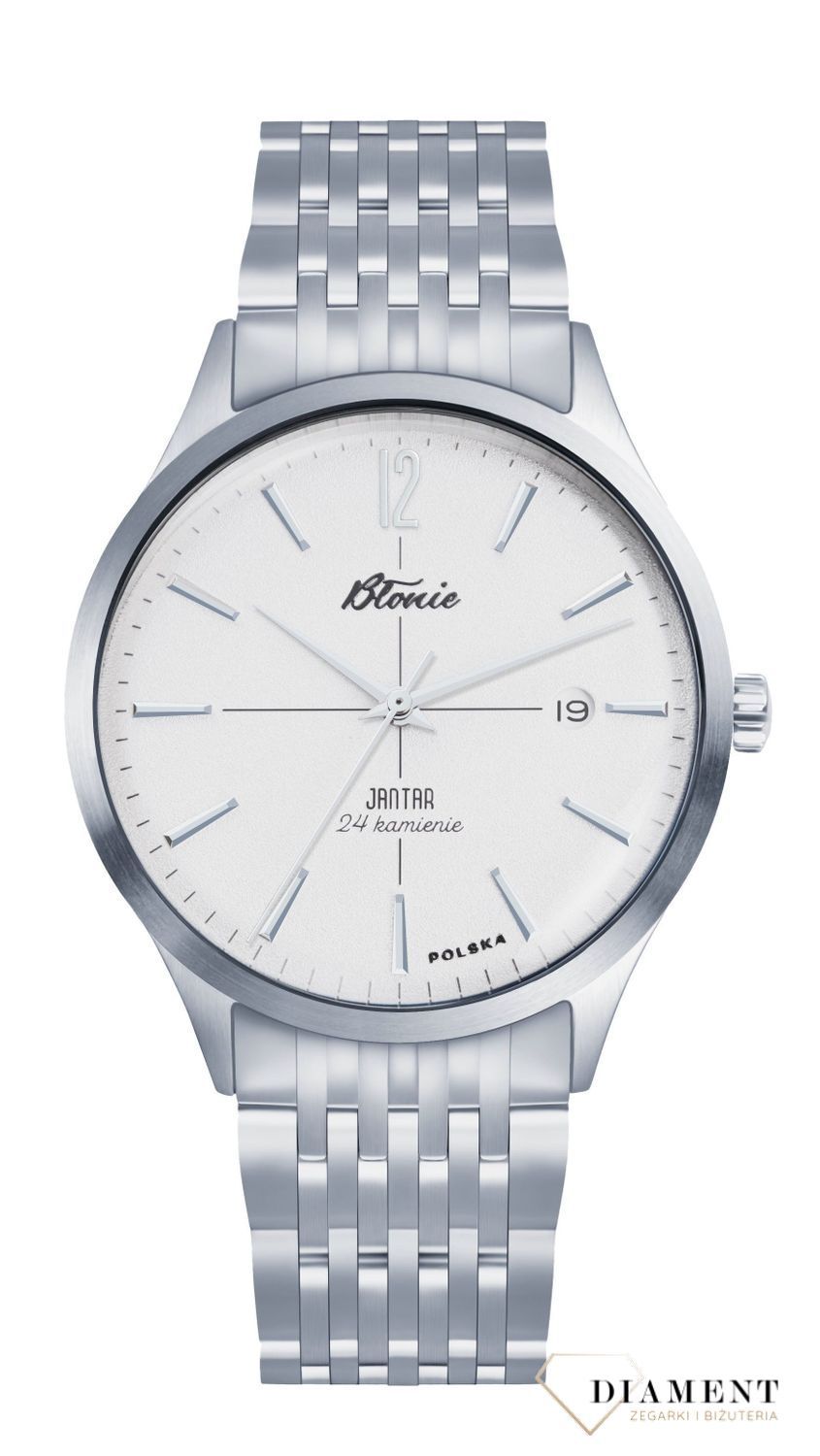 Polski zegarek automatyczny męski Błonie Jantar Szron⌚ Grawer na zegarku gratis 🔝 Męski zegarek na bransolecie klasyk🎁Prezent na Walentynki ❤️Prezent na Święta🤗 Największy wybór polskich zegarków w sklepie zegarki-diament.jpg